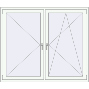 REHAU OPTIMUM EURO-DESIGN 70 1600x1360 mm RAL 9016 Traffic white two-sided