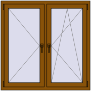 REHAU OPTIMUM EURO-DESIGN 70 1200x1200 mm GOLDEN OAK two-sided