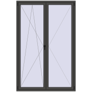 REHAU ENERGY-SAVING SYNEGO MD 1500x2300 mm BASALT_GREY two-sided