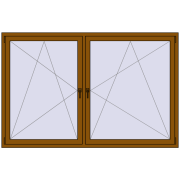 Tilt-and-Turn 2150x1400 mm REHAU OPTIMUM EURO-DESIGN 70 GOLDEN OAK two-sided