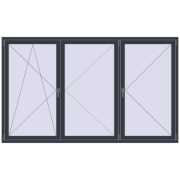 REHAU OPTIMUM EURO-DESIGN 70 2500x1500 mm ANTHRACITE_GREY_STRUKTURAL dwustronny