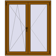 REHAU OPTIMUM EURO-DESIGN 70 1190x1420 mm GOLDEN OAK two-sided