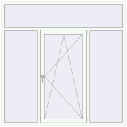 Okna skrzydłowe 1800x1800 mm REHAU BRILLANT DESIGN RAL 9016 Traffic white dwustronny