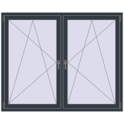 REHAU ENERGY-SAVING SYNEGO MD 1665x1325 mm ANTHRACITE_GREY_STRUKTURAL dwustronny