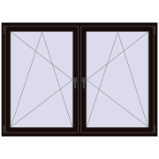 Okna skrzydłowe 1830x1295 mm REHAU ENERGY-SAVING SYNEGO MD BLACK_BROWN dwustronny