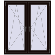 REHAU ENERGY-SAVING SYNEGO MD 1185x1340 mm BLACK_BROWN dwustronny