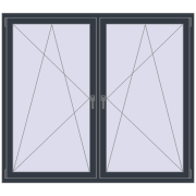 Okna skrzydłowe 1840x1565 mm REHAU ENERGY-SAVING SYNEGO MD ANTHRACITE_GREY_STRUKTURAL dwustronny