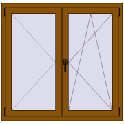REHAU ENERGY-SAVING SYNEGO MD 1170x1130 mm GOLDEN OAK two-sided