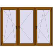 REHAU OPTIMUM EURO-DESIGN 70 2000x1500 mm GOLDEN OAK two-sided