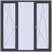 REHAU ENERGY-SAVING SYNEGO MD 1800x1800 mm ANTHRACITE_GREY_STRUKTURAL two-sided
