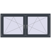 REHAU ENERGY-SAVING SYNEGO MD 1740x815 mm ANTHRACITE_GREY_STRUKTURAL dwustronny