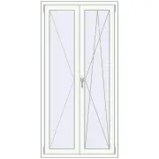 REHAU ENERGY-SAVING SYNEGO MD 905x1825 mm RAL 9016 Traffic white two-sided