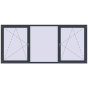 REHAU OPTIMUM EURO-DESIGN 70 2900x1300 mm ANTHRACITE_GREY_STRUKTURAL two-sided