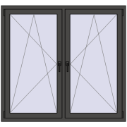 REHAU ENERGY-SAVING SYNEGO MD 1545x1370 mm BASALT_GREY dwustronny