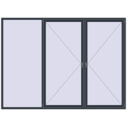REHAU ENERGY-SAVING SYNEGO MD 3000x2200 mm ANTHRACITE_GREY_STRUKTURAL two-sided