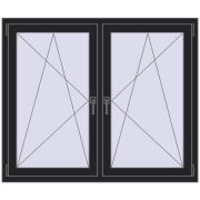 REHAU ENERGY-SAVING SYNEGO MD 1365x1130 mm BLACK_ULTI-MATT dwustronny