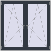 REHAU ENERGY-SAVING SYNEGO MD 1440x1445 mm ANTHRACITE_GREY_STRUKTURAL dwustronny