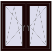 REHAU ENERGY-SAVING SYNEGO MD 1125x1025 mm CHOCOLATE_BROWN dwustronny