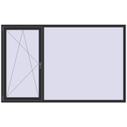 REHAU ARTEVO 2400x1500 mm ANTHRACITE_GREY_GLATT dwustronny