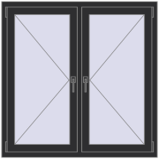 REHAU OPTIMUM EURO-DESIGN 70 1200x1200 mm ANTHRACITE_GREY_GLATT two-sided