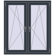 REHAU ENERGY-SAVING SYNEGO MD 1080x1205 mm ANTHRACITE_GREY_STRUKTURAL dwustronny