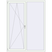 Tilt-and-Turn 1500x2000 mm ALU STANDARD 72 RAL 9016 Traffic white two-sided