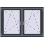 REHAU ENERGY-SAVING SYNEGO MD 1365x935 mm ANTHRACITE_GREY_STRUKTURAL dwustronny