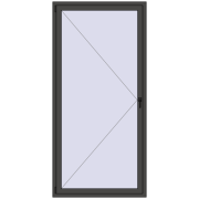 Okna skrzydłowe 1100x2300 mm KORSA BRILLANT DESIGN BASALT_GREY dwustronny