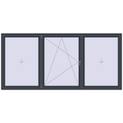 REHAU OPTIMUM EURO-DESIGN 70 3000x1400 mm ANTHRACITE_GREY_STRUKTURAL two-sided