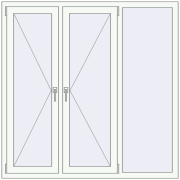 REHAU OPTIMUM EURO-DESIGN 70 1500x1500 mm RAL 9016 Traffic white two-sided