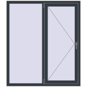 REHAU OPTIMUM EURO-DESIGN 70 1300x1500 mm ANTHRACITE_GREY_STRUKTURAL two-sided