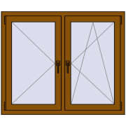 REHAU OPTIMUM EURO-DESIGN 70 1200x1000 mm GOLDEN OAK dwustronny