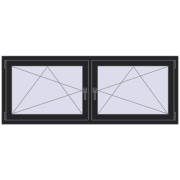 REHAU ENERGY-SAVING SYNEGO MD 1830x710 mm BLACK_ULTI-MATT dwustronny