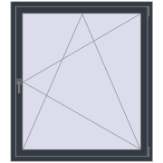 REHAU OPTIMUM EURO-DESIGN 70 1200x1400 mm ANTHRACITE_GREY_STRUKTURAL two-sided