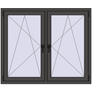REHAU ENERGY-SAVING SYNEGO MD 1350x1145 mm BASALT_GREY dwustronny