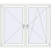REHAU ENERGY-SAVING SYNEGO MD 1435x1235 mm RAL 9016 Traffic white two-sided