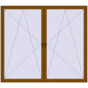 REHAU OPTIMUM EURO-DESIGN 70 2600x2300 mm GOLDEN OAK two-sided