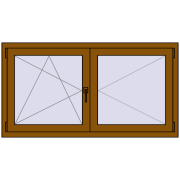 REHAU OPTIMUM EURO-DESIGN 70 1400x750 mm GOLDEN OAK two-sided