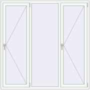 REHAU OPTIMUM EURO-DESIGN 70 1800x1800 mm RAL 9016 Traffic white two-sided