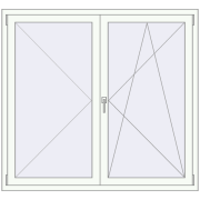 REHAU OPTIMUM EURO-DESIGN 70 1500x1400 mm RAL 9016 Traffic white two-sided