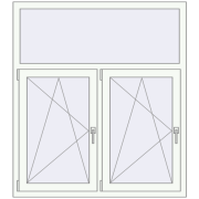 Tilt-and-Turn 1260x1420 mm REHAU ARTEVO RAL 9016 Traffic white two-sided