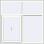 REHAU OPTIMUM EURO-DESIGN 70 1500x1500 mm RAL 9016 Traffic white two-sided