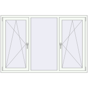 REHAU ENERGY-SAVING SYNEGO MD 1780x1220 mm RAL 9016 Traffic white two-sided