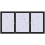 REHAU OPTIMUM EURO-DESIGN 70 3000x1500 mm ANTHRACITE_GREY_GLATT two-sided