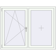Okna skrzydłowe 1450x1130 mm REHAU BRILLANT DESIGN RAL 9016 Traffic white dwustronny