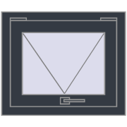 REHAU OPTIMUM EURO-DESIGN 70 600x500 mm ANTHRACITE_GREY_STRUKTURAL two-sided