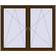 Okna skrzydłowe 1815x1460 mm REHAU ENERGY-SAVING SYNEGO MD DARK_OAK dwustronny