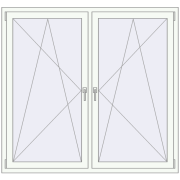 REHAU ENERGY-SAVING SYNEGO MD 1600x1500 mm RAL 9016 Traffic white two-sided