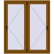 REHAU OPTIMUM EURO-DESIGN 70 1300x1500 mm GOLDEN OAK two-sided
