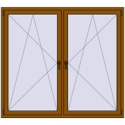 REHAU ENERGY-SAVING SYNEGO MD 1785x1580 mm GOLDEN OAK dwustronny